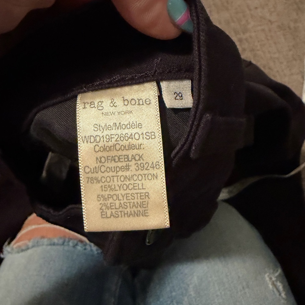 rag & bone High-Rise Skinny Jeans in Black - Picture 8 of 11